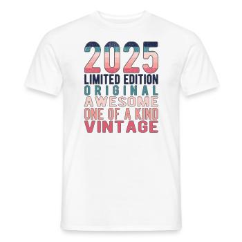Edition limitée depuis 2025 Anniversaire Millésime 2025 - T-shirt homme - blanc - Devant - AI Model Male 178 dark (178cm)