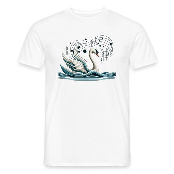 Cygne élégant avec des notes de musique Art Design - T-shirt homme - blanc - Devant - AI Model Male 178 dark (178cm)
