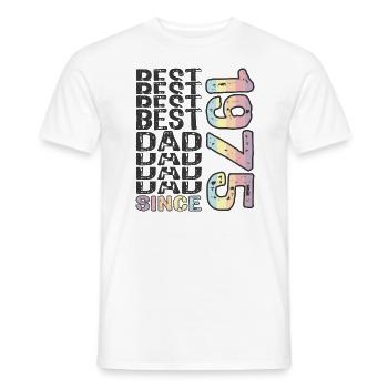 Meilleur papa du monde depuis 1975 Fête des pères - T-shirt homme - blanc - Devant - AI Model Male 178 dark (178cm)