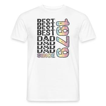 Best dad in the world since 1979 Father's Day - Men's T-Shirt - white - Front - AI Model Male 178 dark (178cm)