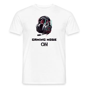 Mode de jeu sur la chemise Gamer Sayings - T-shirt homme - blanc - Devant - AI Model Male 178 dark (178cm)