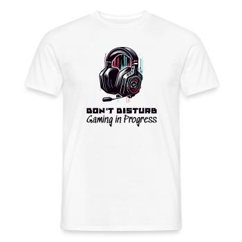 Gamer Shirt Don't disturb Gaming in Progress - Männer T-Shirt - Weiß - Vorne - AI Model Male 178 dark (178cm)