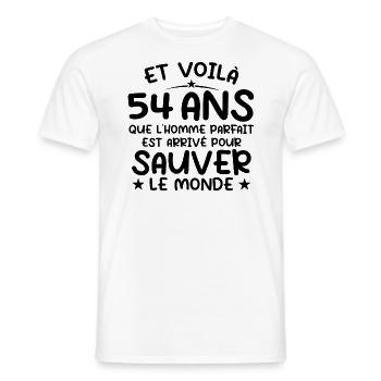 54 Year Old Birthday Gift 54 Years Men - Men's T-Shirt - white - Front - AI Model Male 178 dark (178cm)