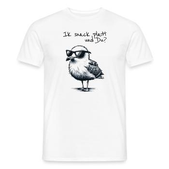 Ik snack platt und Du Coole Nord Möwe Spruch - Men's T-Shirt - white - Front - AI Model Male 178 dark (178cm)