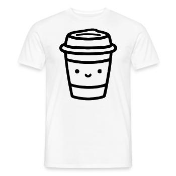 Kaffeebecher - Männer T-Shirt - Weiß - Vorne - AI Model Male 178 dark (178cm)
