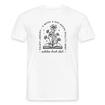 Book lover club witch academia aesthetic - Men's T-Shirt - white - Front - AI Model Male 178 dark (178cm)