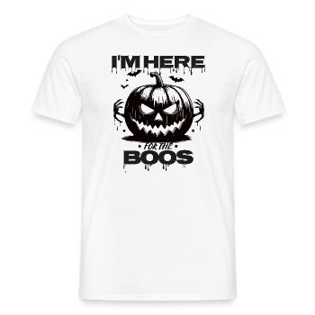 Halloween Kürbis I'm here for the Boos - Männer T-Shirt - Weiß - Vorne - AI Model Male 178 dark (178cm)