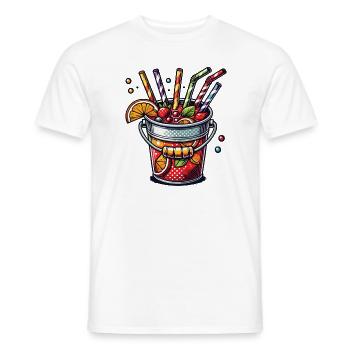 Seau de sangria coloré Seau à boire Majorque - T-shirt homme - blanc - Devant - AI Model Male 178 dark (178cm)