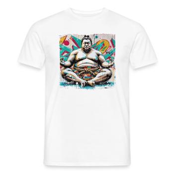 Betender Buddha Ringer Street Art Style - Männer T-Shirt - Weiß - Vorne - AI Model Male 178 dark (178cm)