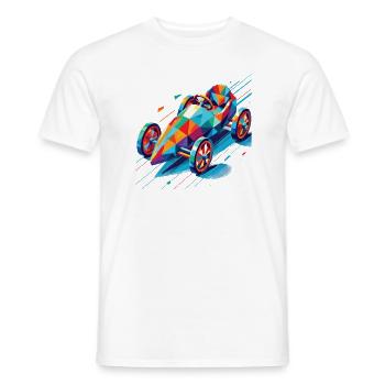 Colorful Soapbox Retro Polygon Racer - Men's T-Shirt - white - Front - AI Model Male 178 dark (178cm)