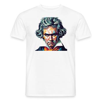 Beethoven Polygon Geometric Art - Men's T-Shirt - white - Front - AI Model Male 178 dark (178cm)