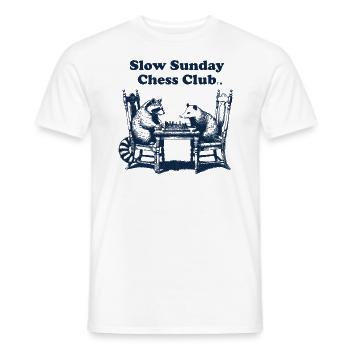 Slow Sunday Chess Club - Men's T-Shirt - white - Front - AI Model Male 178 dark (178cm)