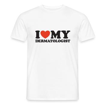 I love my Dermatologist Herz Shirt - Männer T-Shirt - Weiß - Vorne - AI Model Male 178 dark (178cm)