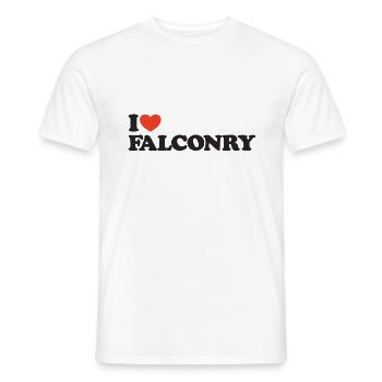 I love Falconry Heart Shirt - Men's T-Shirt - white - Front - AI Model Male 178 dark (178cm)