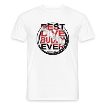 Best Dive Buddy Forever, Scuba Diving, Aquaholic - Men's T-Shirt - white - Front - AI Model Male 178 dark (178cm)