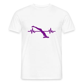 Heartbeat Swimmer - Diver Water Sports Athlete - Men's T-Shirt - white - Front - AI Model Male 178 dark (178cm)