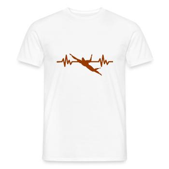 Heartbeat Swimmer - Diver Water Sports Athlete - Men's T-Shirt - white - Front - AI Model Male 178 dark (178cm)