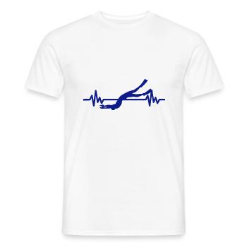Heartbeat Swimmer - Diver Water Sports Athlete - Men's T-Shirt - white - Front - AI Model Male 178 dark (178cm)