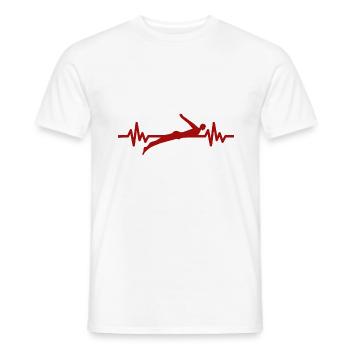 Heartbeat Swimmer - Diver Water Sports Athlete - Men's T-Shirt - white - Front - AI Model Male 178 dark (178cm)