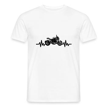 Heartbeat Motorrad - Maschine Motorsport Freiheit - Männer T-Shirt - Weiß - Vorne - AI Model Male 178 dark (178cm)