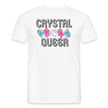 Crystal Queer Trans Pride Rainbow Crystals - Men's T-Shirt - white - Front - AI Model Male 178 dark (178cm)