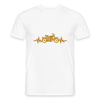 Heartbeat Motorrad - Biker - Chopper - Freiheit - Männer T-Shirt - Weiß - Vorne - AI Model Male 178 dark (178cm)