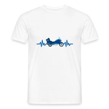 Heartbeat Moto - Scooter Mobylette - T-shirt homme - blanc - Devant - AI Model Male 178 dark (178cm)