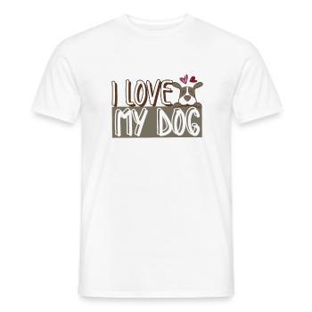 Ich Liebe Hund Hundeliebe - Männer T-Shirt - Weiß - Vorne - AI Model Male 178 dark (178cm)