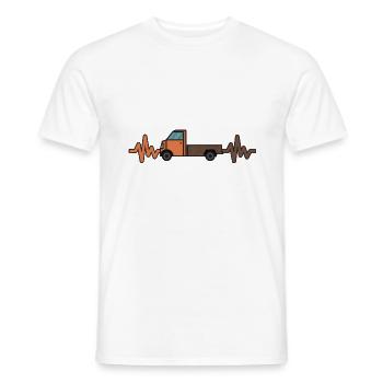 Voiture - Prise en charge - Battement de cœur - Luxe - Style - T-shirt homme - blanc - Devant - AI Model Male 178 dark (178cm)