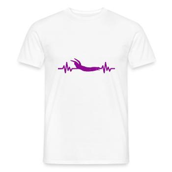 Heartbeat Swimmer - Diver Water Sports Athlete - Men's T-Shirt - white - Front - AI Model Male 178 dark (178cm)