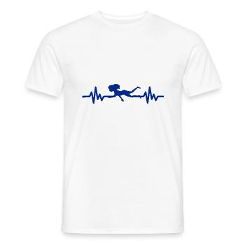 Heartbeat Swimmer - Diver Water Sports Athlete - Men's T-Shirt - white - Front - AI Model Male 178 dark (178cm)