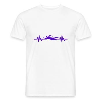 Heartbeat Swimmer - Diver Water Sports Athlete - Men's T-Shirt - white - Front - AI Model Male 178 dark (178cm)