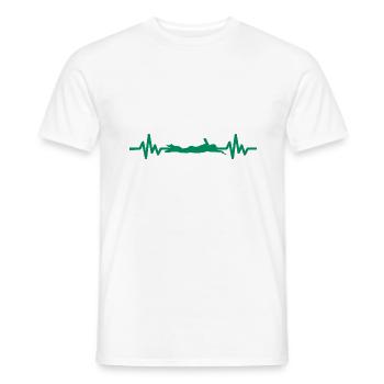 Heartbeat Swimmer - Diver Water Sports Athlete - Men's T-Shirt - white - Front - AI Model Male 178 dark (178cm)