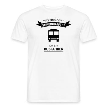 Busfahrer - Was sind deine Superkräfte - Männer T-Shirt - Weiß - Vorne - AI Model Male 178 dark (178cm)