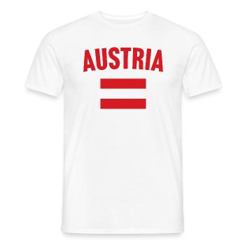 Austria Flag - Men's T-Shirt - white - Front - AI Model Male 178 dark (178cm)