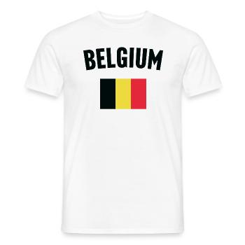 Belgium Flag - Men's T-Shirt - white - Front - AI Model Male 178 dark (178cm)