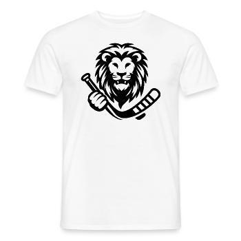 Löwe Wildkatze Eishockey Silhouette Minimalist - Männer T-Shirt - Weiß - Vorne - AI Model Male 178 dark (178cm)