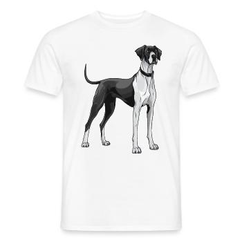 Great Dane Hund Tier - Männer T-Shirt - Weiß - Vorne - AI Model Male 178 dark (178cm)