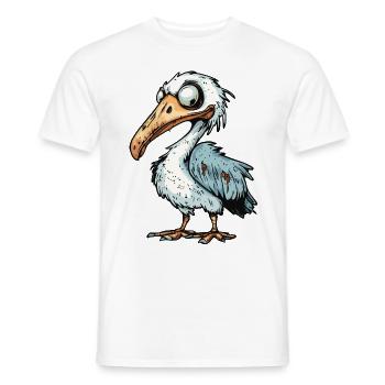 Pélican Oiseau Halloween Bande Dessinée Drôle - T-shirt homme - blanc - Devant - AI Model Male 178 dark (178cm)
