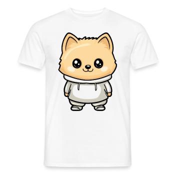 Zwergspitz Hund Lustig Pomeranian - Männer T-Shirt - Weiß - Vorne - AI Model Male 178 dark (178cm)