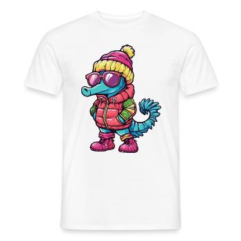 Hippocampe Bande dessinée cool - T-shirt homme - blanc - Devant - AI Model Male 178 dark (178cm)