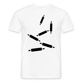 Rouleau de cuisine à pâtisserie - T-shirt homme - blanc - Devant - AI Model Male 178 dark (178cm)