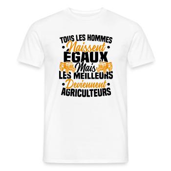 Humour Agricole Meilleur Agriculteur Homme - T-shirt homme - blanc - Devant - AI Model Male 178 dark (178cm)