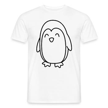 Penguin Comic Animal - Men's T-Shirt - white - Front - AI Model Male 178 dark (178cm)