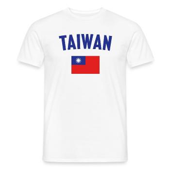 Drapeau de Taïwan - T-shirt homme - blanc - Devant - AI Model Male 178 dark (178cm)