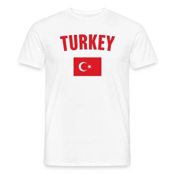 Tyrkiet flag - Mænd T-shirt - hvid - Foran - AI Model Male 178 dark (178cm)