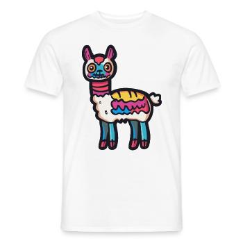 Alpaka Llama Halloween Tier - Männer T-Shirt - Weiß - Vorne - AI Model Male 178 dark (178cm)