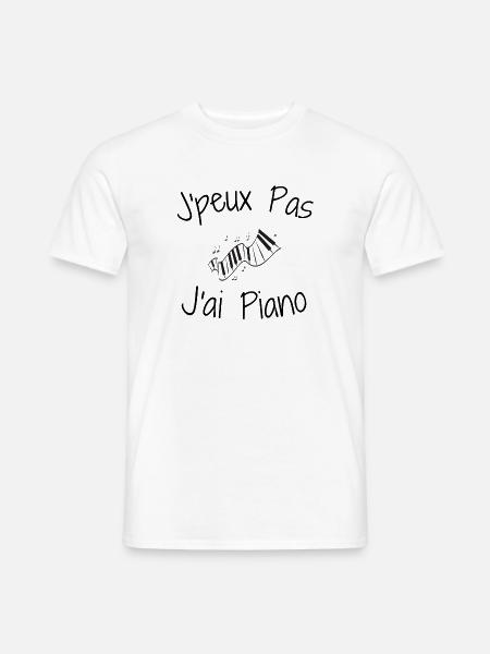J'peux Pas J'ai Piano - T-shirt homme - blanc