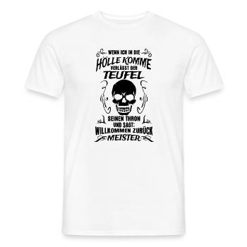 Wenn ich in die Hölle komme - Männer T-Shirt - Weiß - Vorne - AI Model Male 178 dark (178cm)