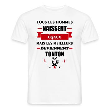 Tous les hommes tonton, idée cadeau oncle, Noël - T-shirt homme - blanc - Devant - AI Model Male 178 dark (178cm)